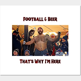 Jason Kelce football and beer Posters and Art